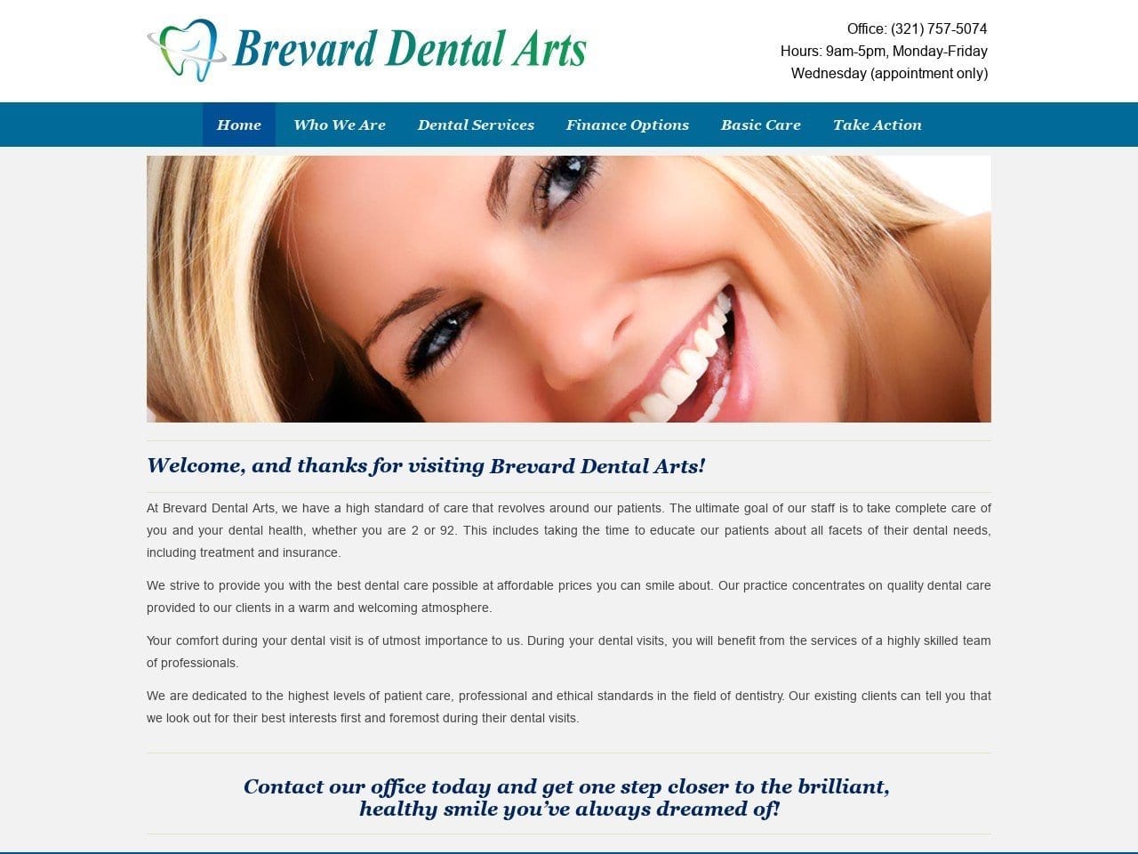 Brevard Dental Arts Inc Website Screenshot from brevarddentalarts.com