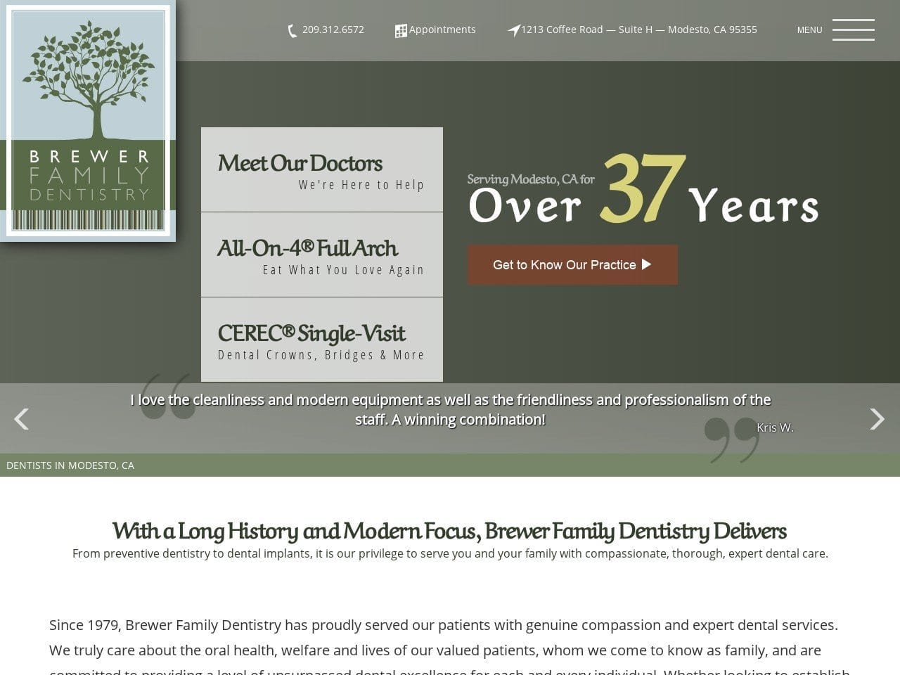 Brewer Family Dentistry Website Screenshot from brewerdentistry.com