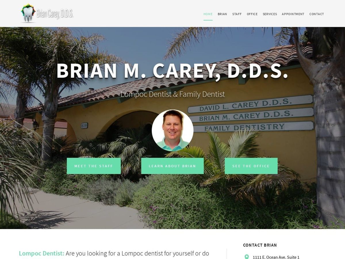 Brian M. Carey D.D.S. Website Screenshot from briancareydds.com