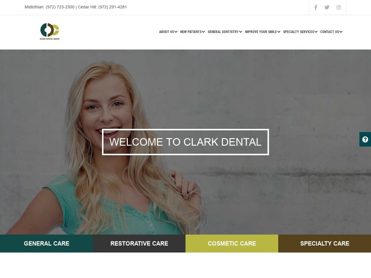 Clark Dental Group Website Screenshot from brianclarkdds.com