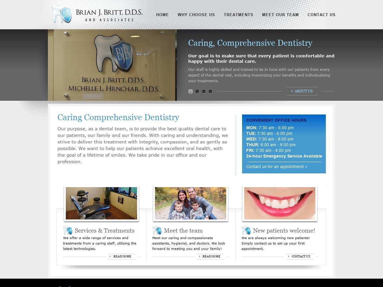 Brian Britt DDS Website Screenshot from brianjbrittdds.com