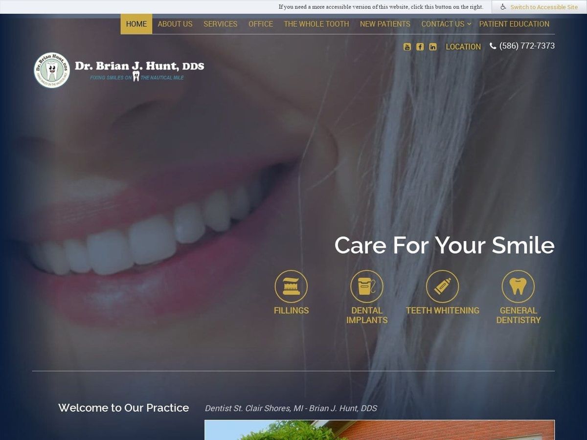 Hunt Brian J DDS Website Screenshot from brianjhuntdds.com
