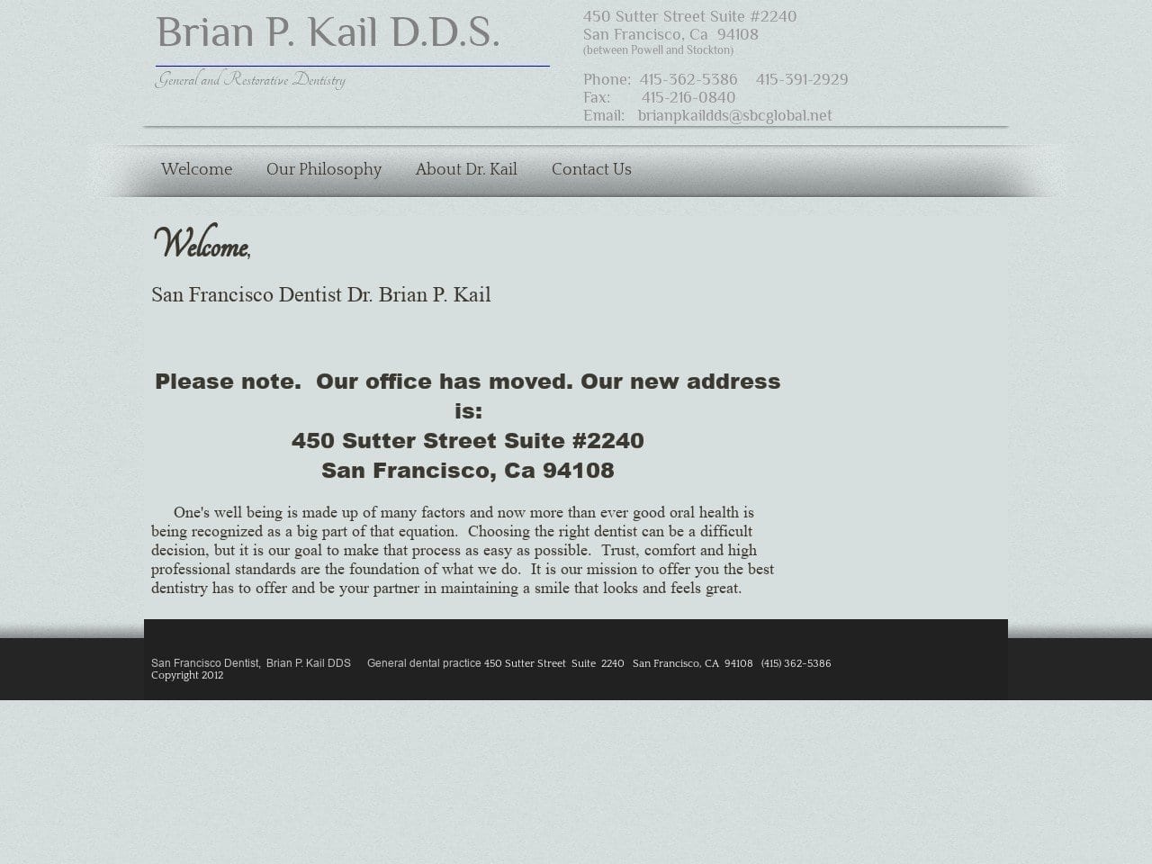 Kail Brian DDS Website Screenshot from briankaildds.com