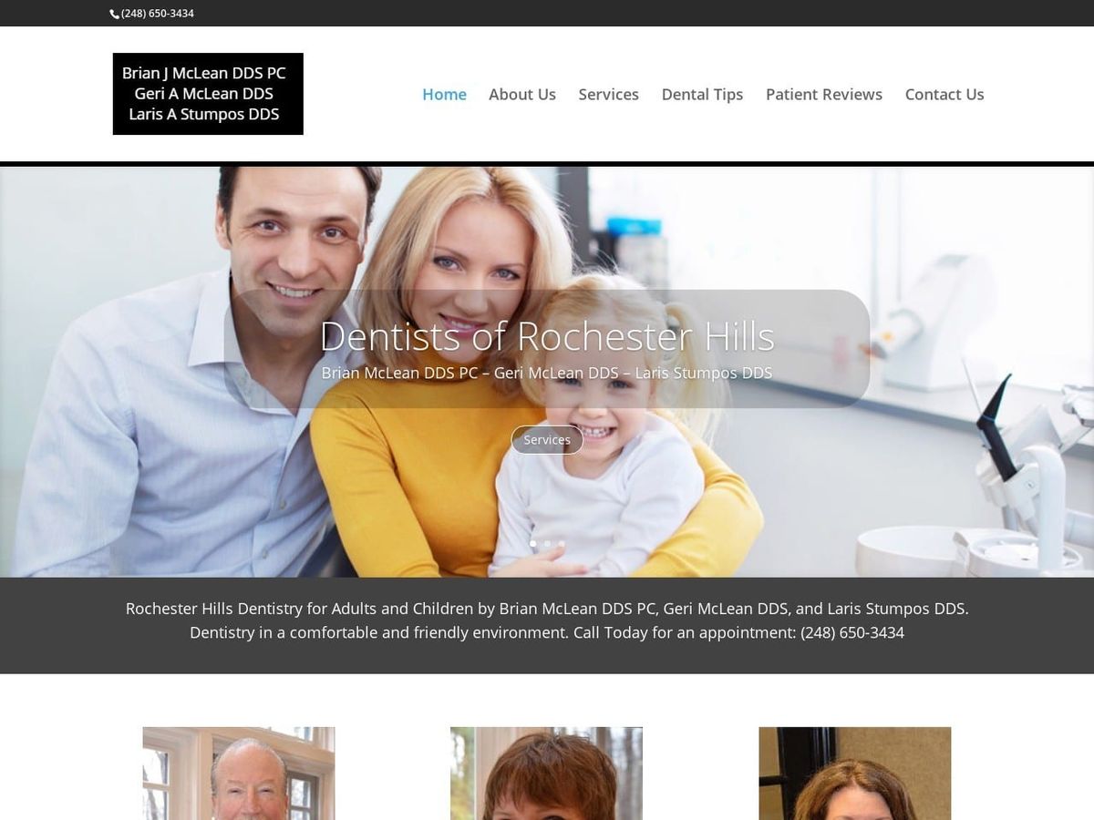 Dr. Brian J. Mclean DDS Website Screenshot from brianmclean.net