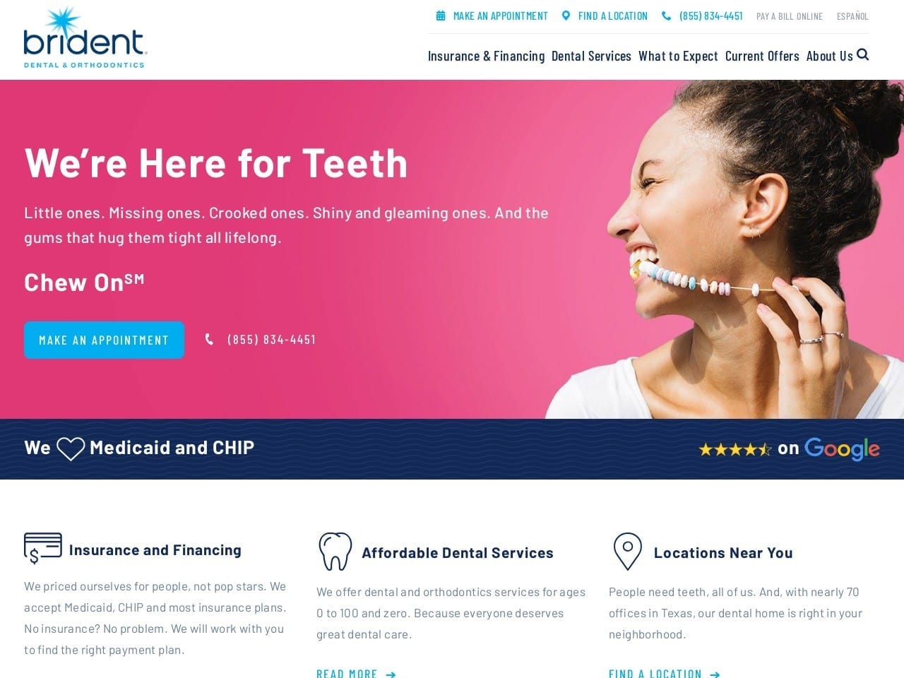 Brident Dental & Orthodontics Website Screenshot from brident.com