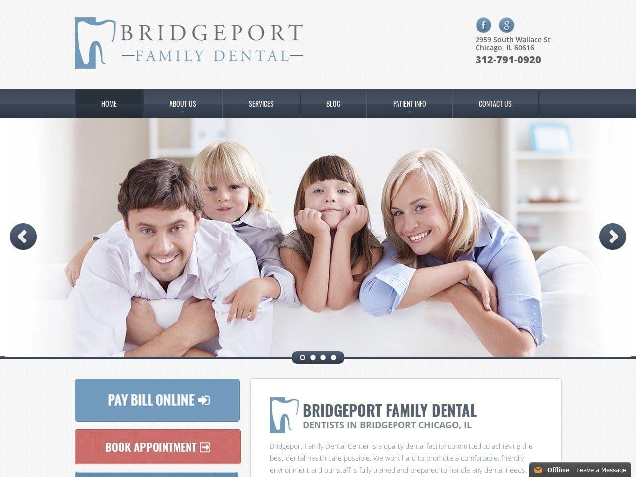 Bridgeport Family Dental Center Website Screenshot from bridgeportfamilydental.com