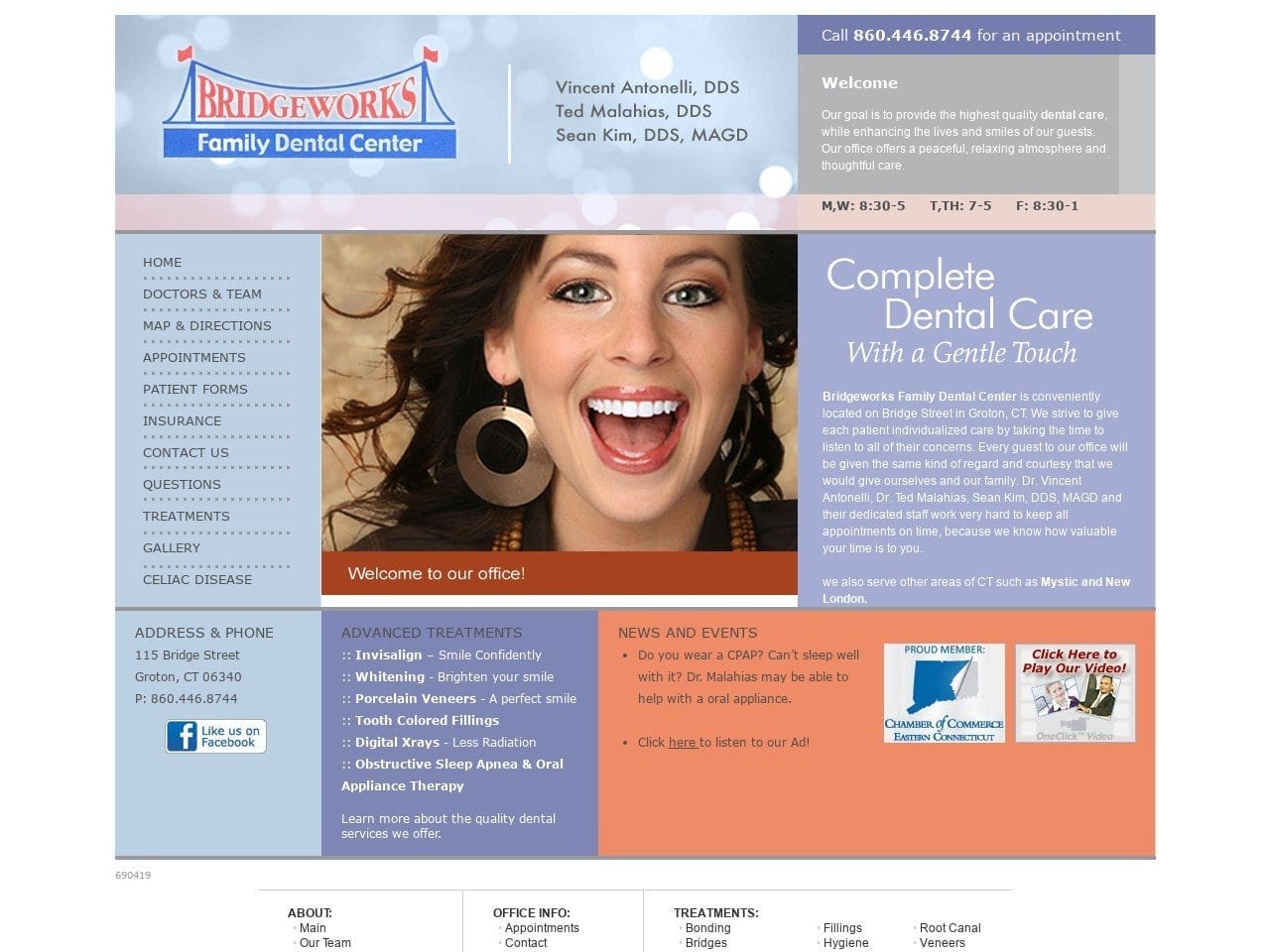 Bridgeworks Family Dental Kim Sean DDS Website Screenshot from bridgeworksfdc.com