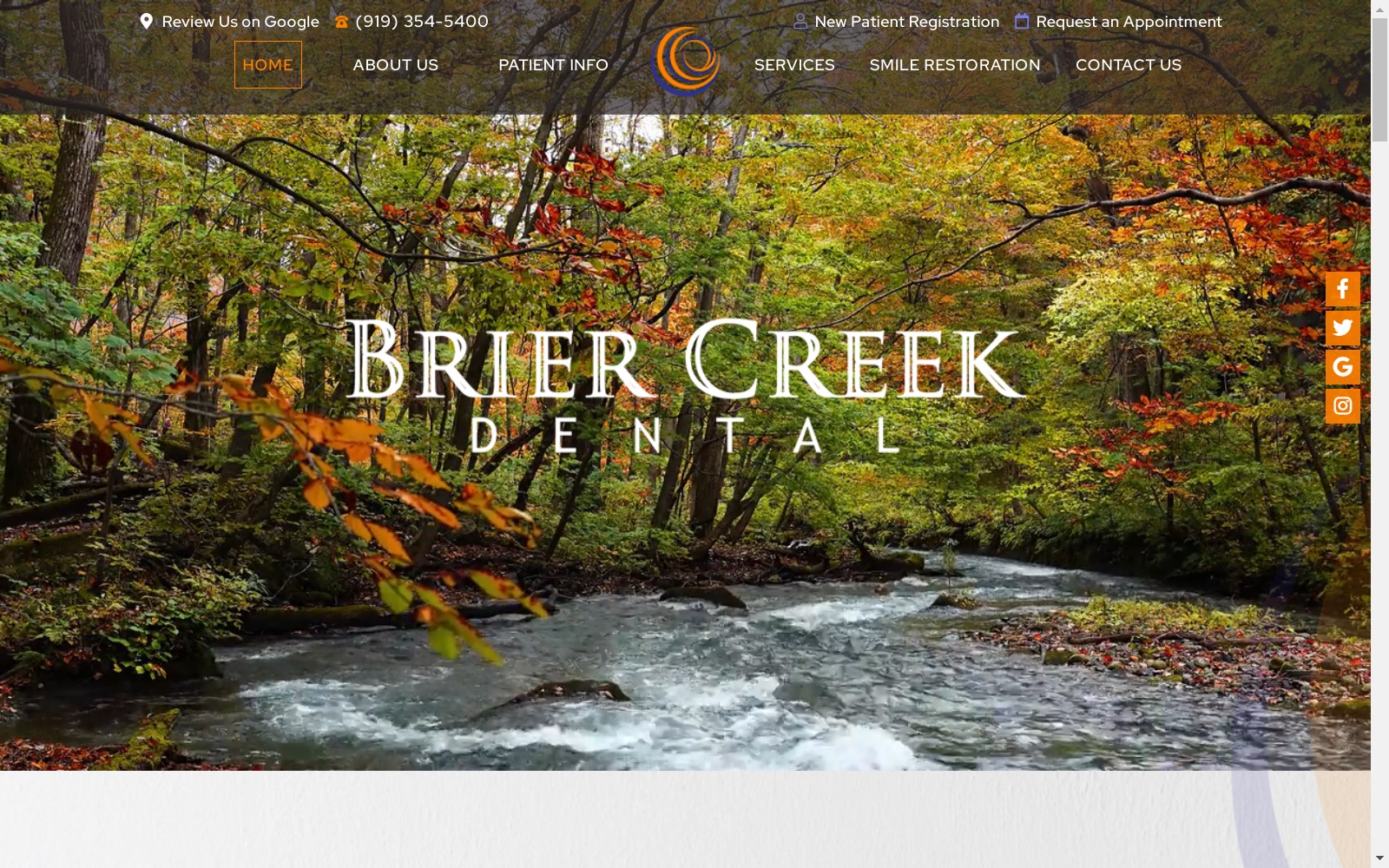 briercreekdentalnc.com screenshot