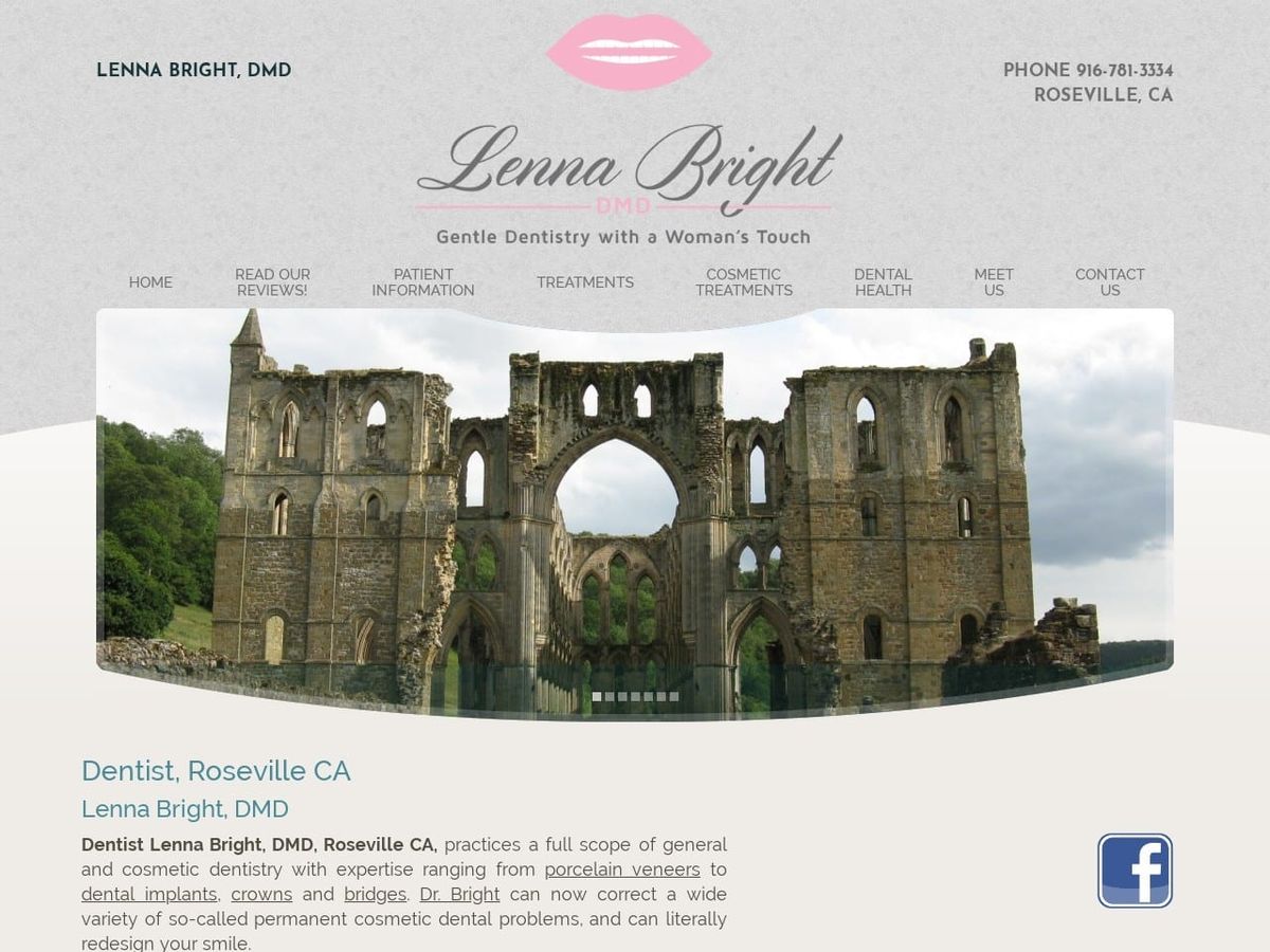 Bright Lenna DDS Website Screenshot from brightdentist.com