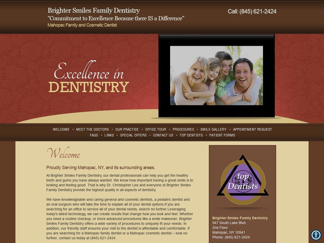 Brighter Smiles Family Dentistry Lee Christopher D Website Screenshot from brightersmilesdentistry.com