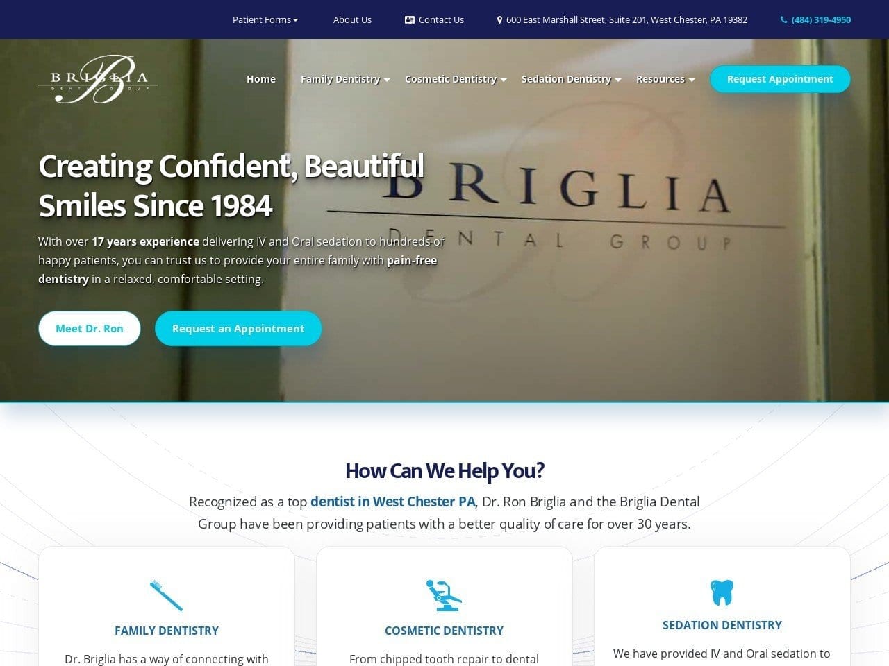 Briglia Dental Group Website Screenshot from brigliadentalgroup.com