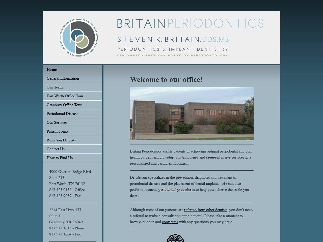 Britain Periodontics Website Screenshot from britainperio.com