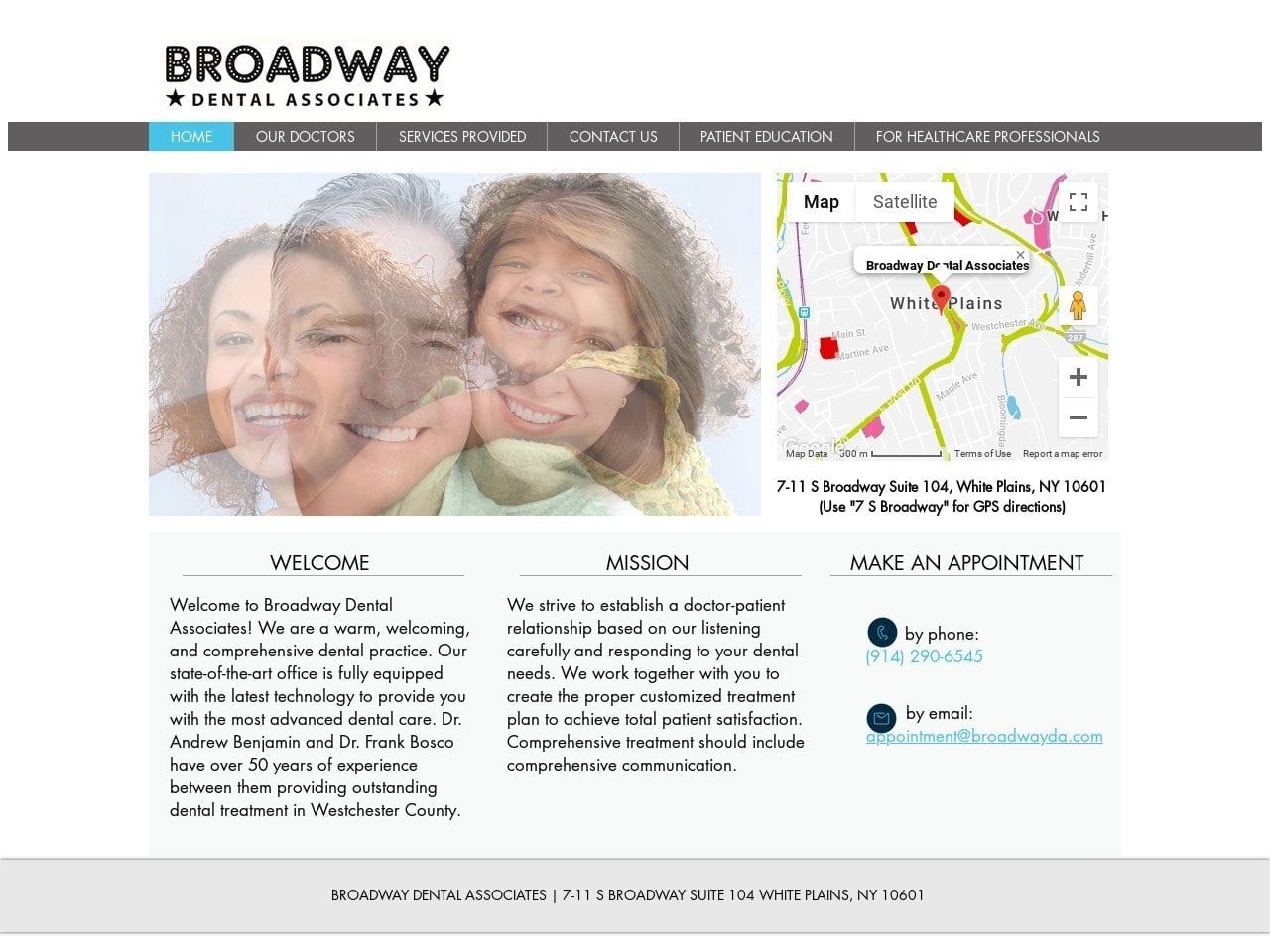 Dr. Andrew Benjamin DDS Website Screenshot from broadwayda.com