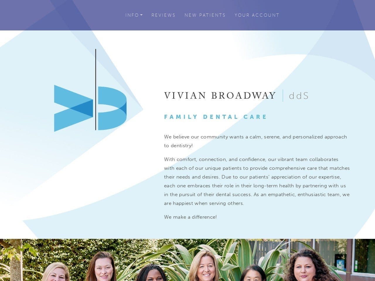 Vivian Broadway DDS Website Screenshot from broadwaydds.com