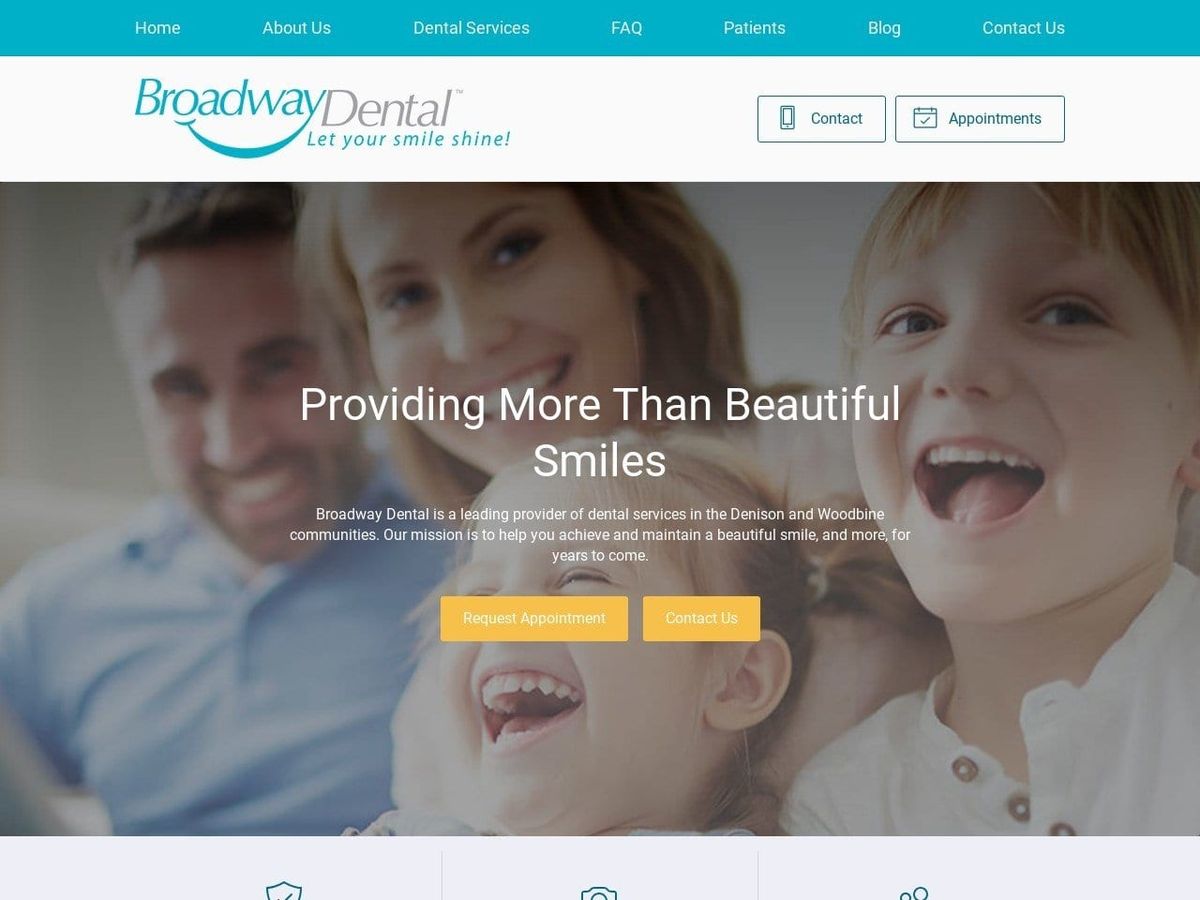 Broadway Dental Website Screenshot from broadwaydental.org