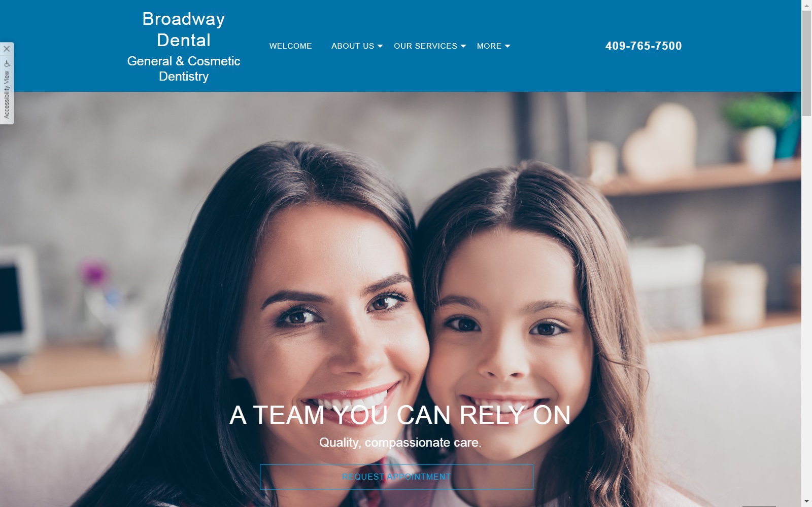 broadwaydentaltexas.com screenshot