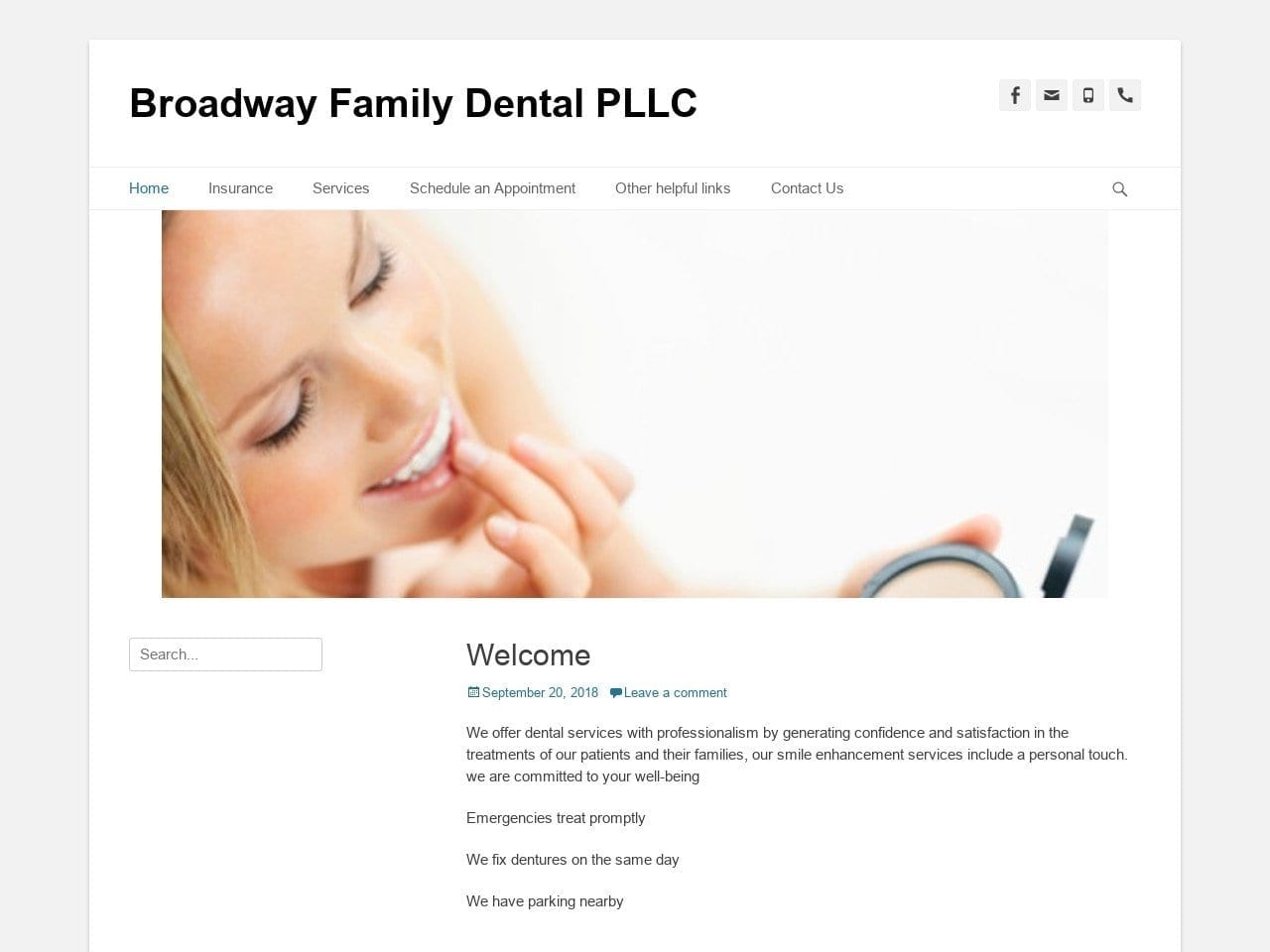 Broadway Family Dental Website Screenshot from broadwayfamilydental.com