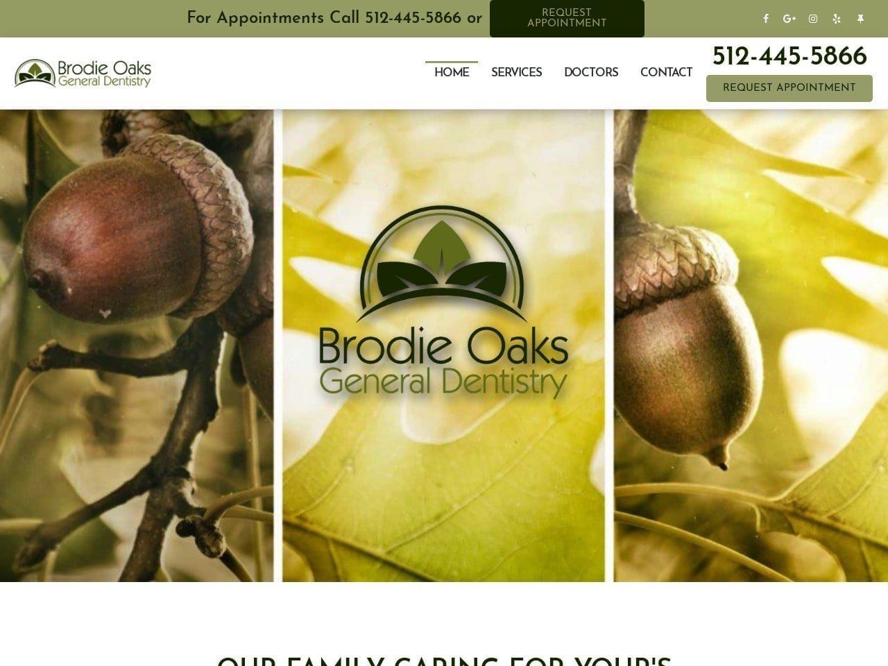 Brodie Oaks Dental Website Screenshot from brodieoaksdental.com