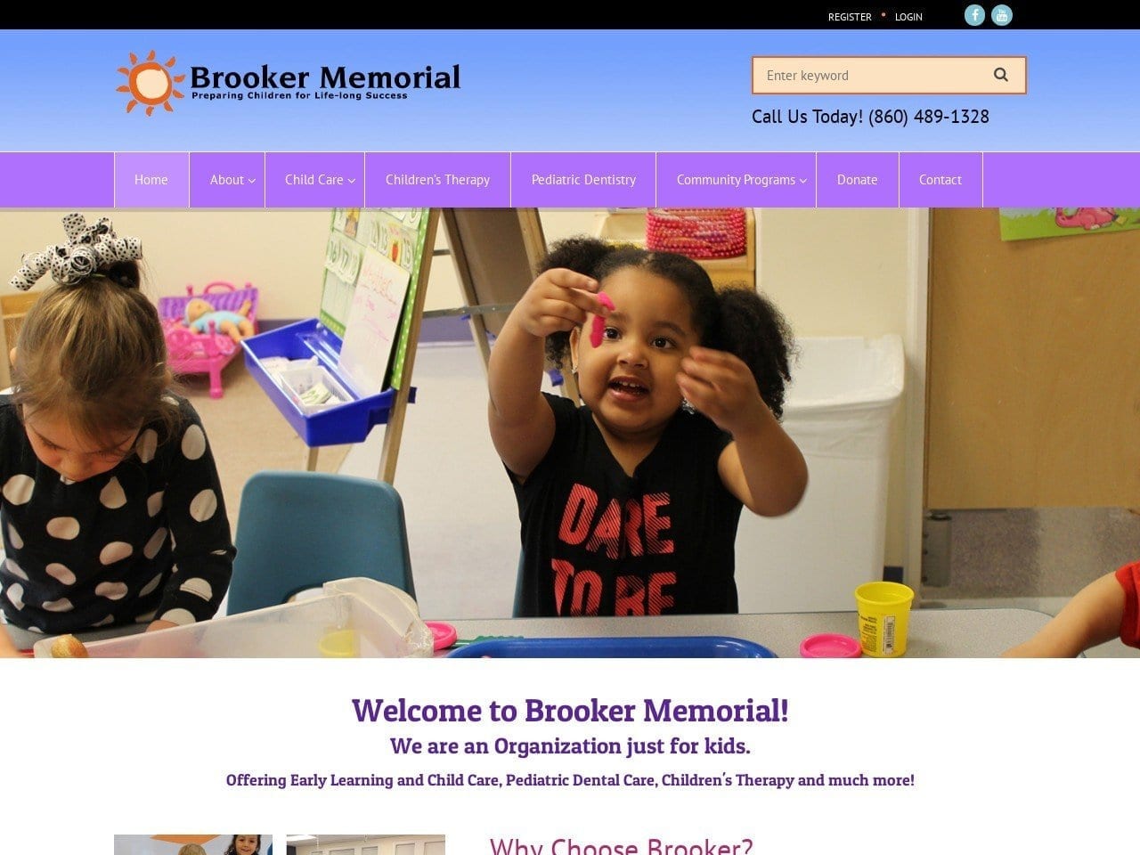 Brooker Memorial Dental Clinic Website Screenshot from brookermemorial.org