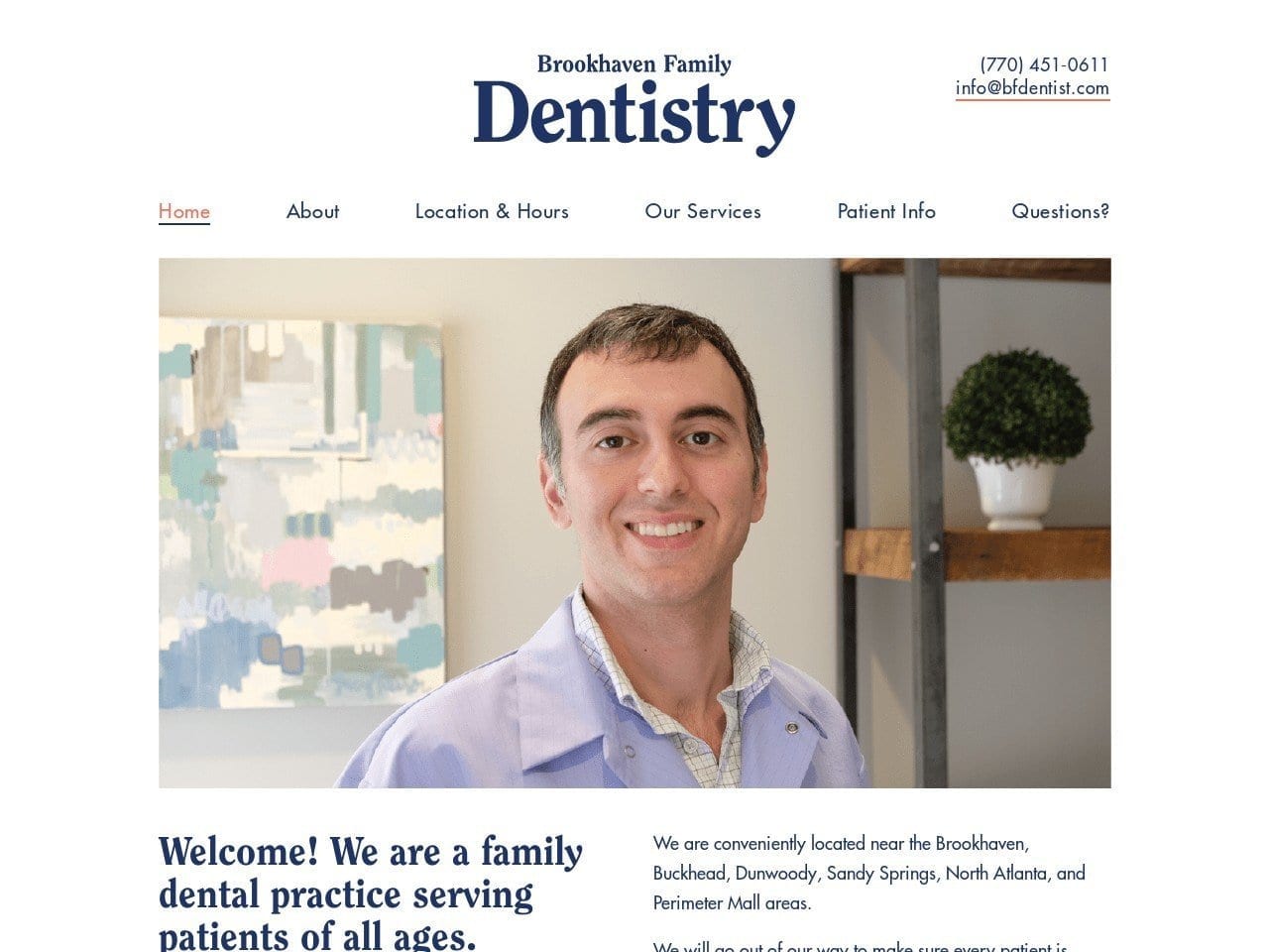 Dr. Andrew Kokabi DMD Website Screenshot from brookhavenfamilydentistry.com