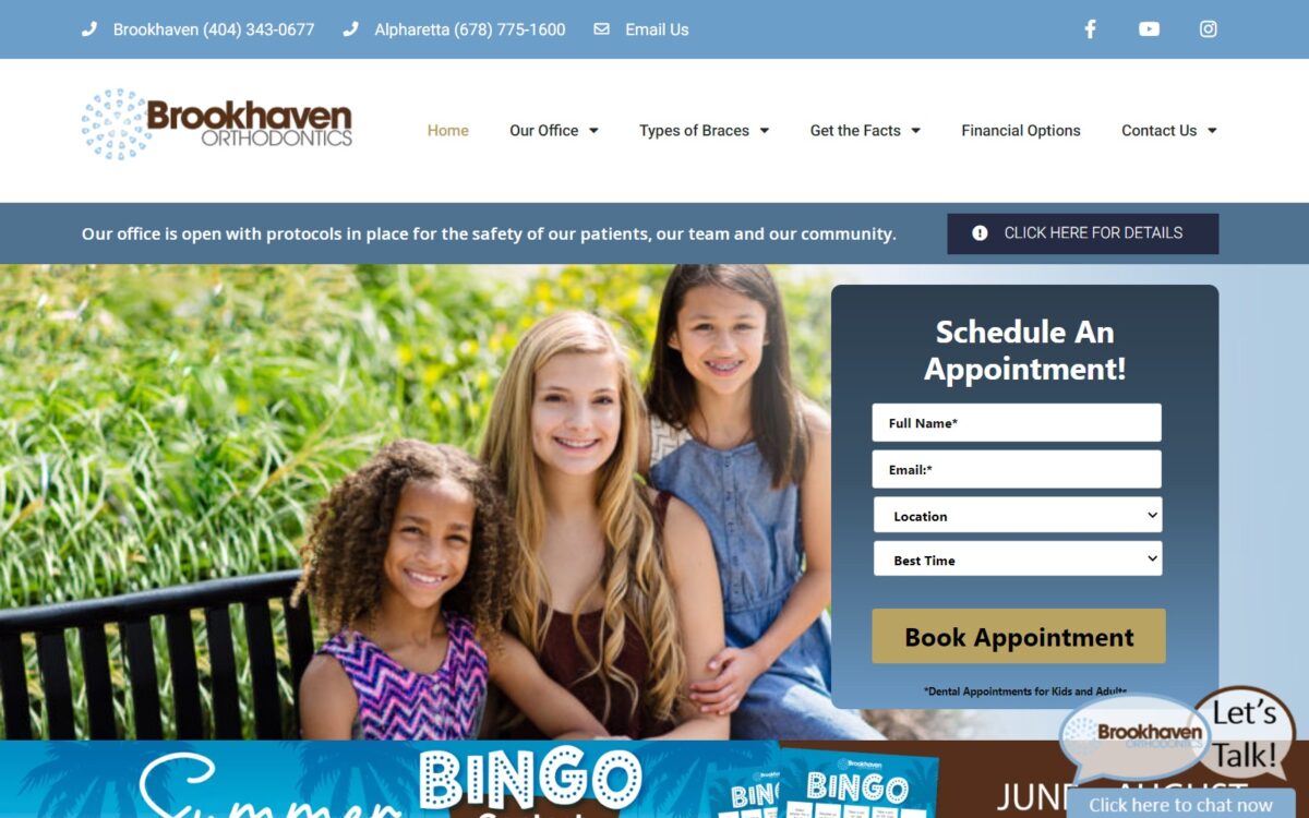 brookhavenorthodontics.net screenshot