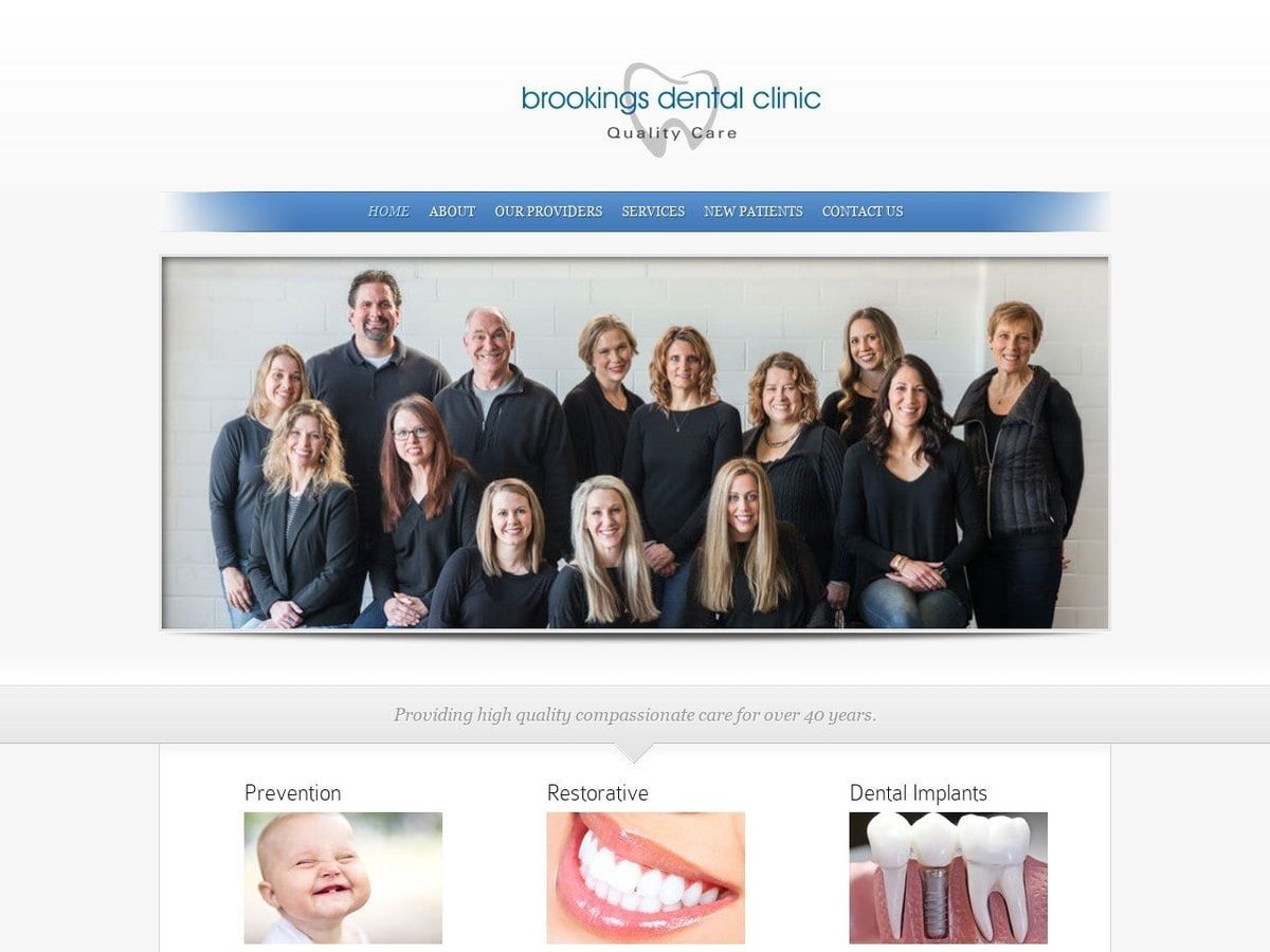 Brookings Dental Clinic Website Screenshot from brookingsdentalclinic.com