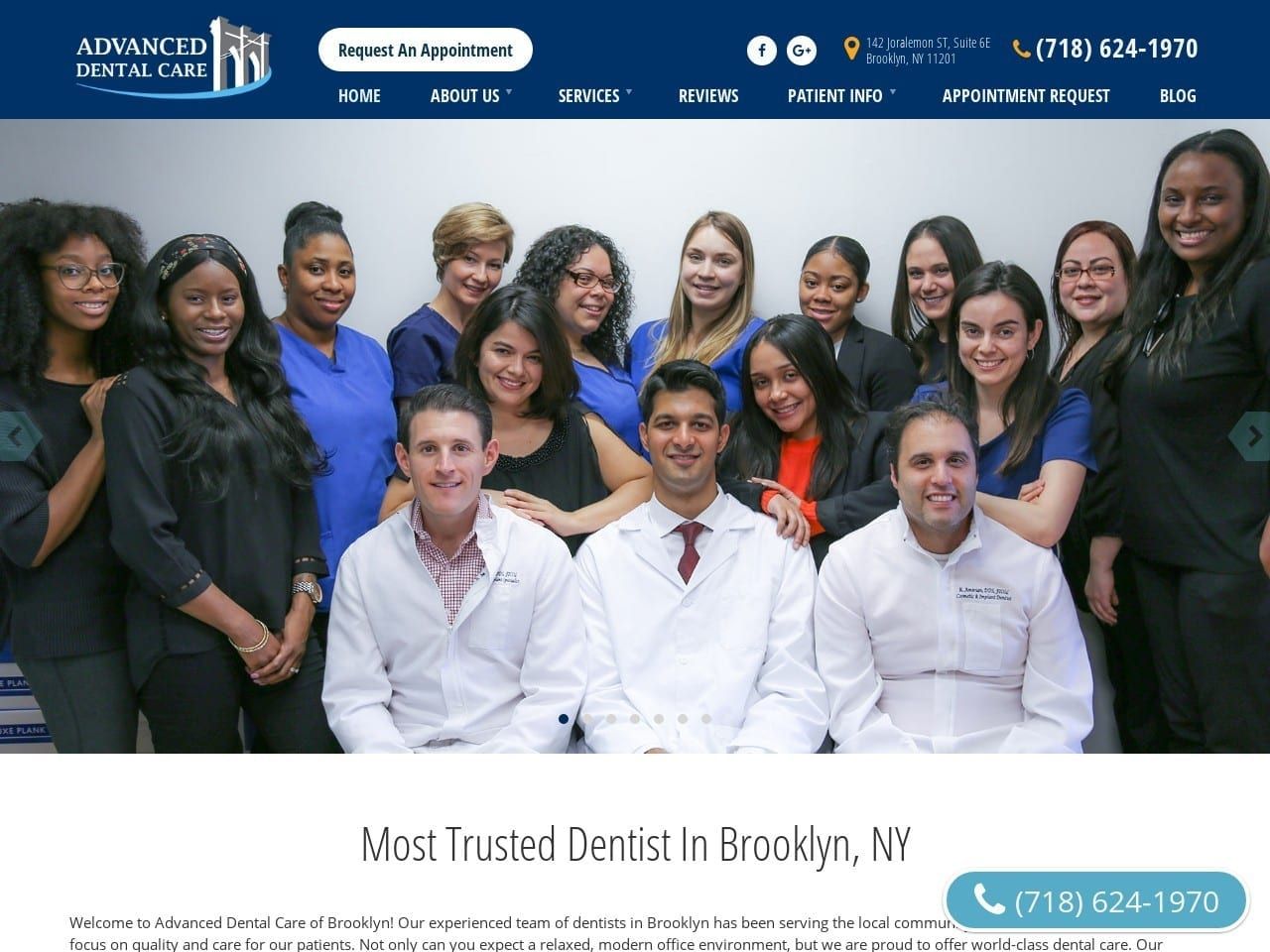 Brooklyn Cosmetic And Implant Dentist Website Screenshot from brooklyndental.com