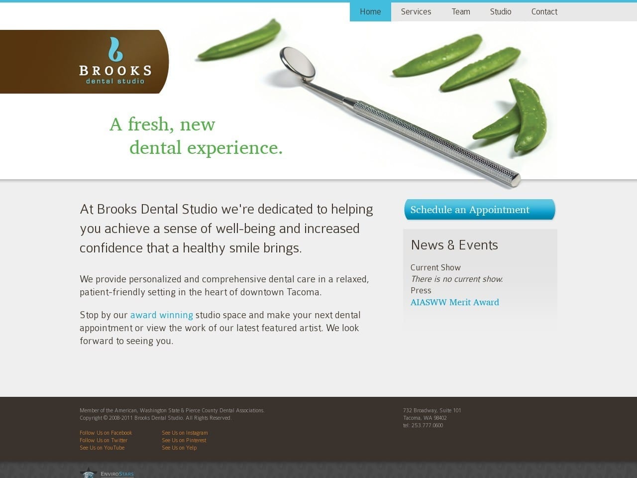 Brooks Dental Studio Website Screenshot from brooksdentalstudio.com