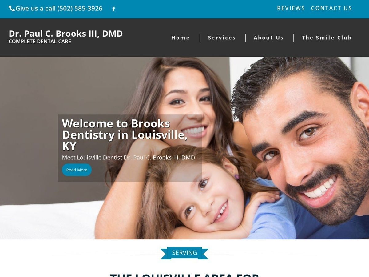 Brooks Dentistry Website Screenshot from brooksdentistry.com
