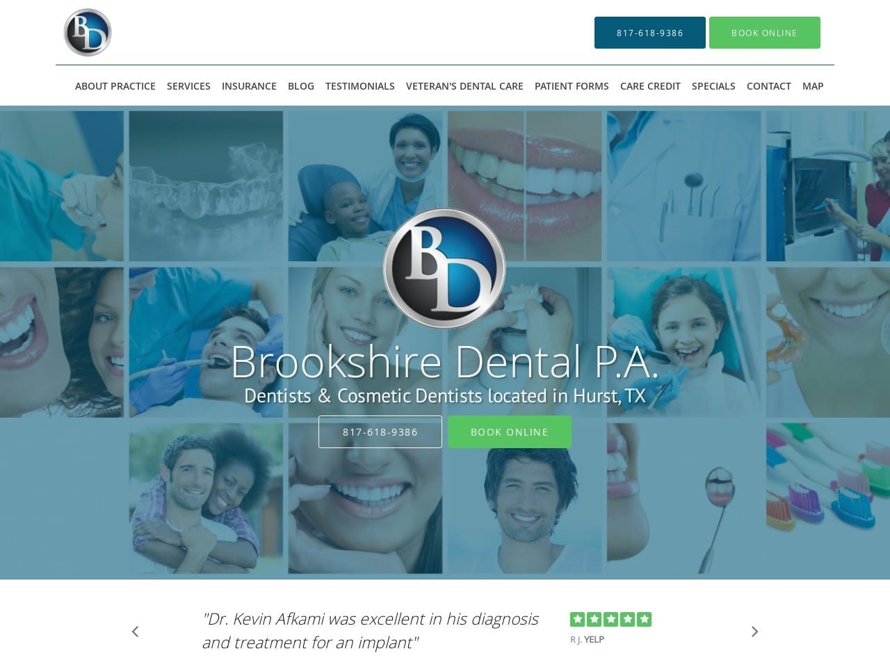 Brookshire Dentistry Website Screenshot from brookshiredentistry.com