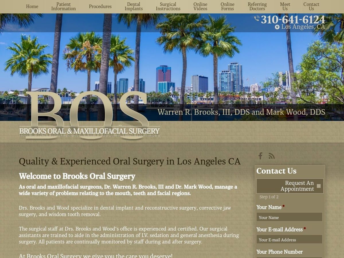 Dr. Warren R. Brooks III DDS Website Screenshot from brooksoralsurgery.com