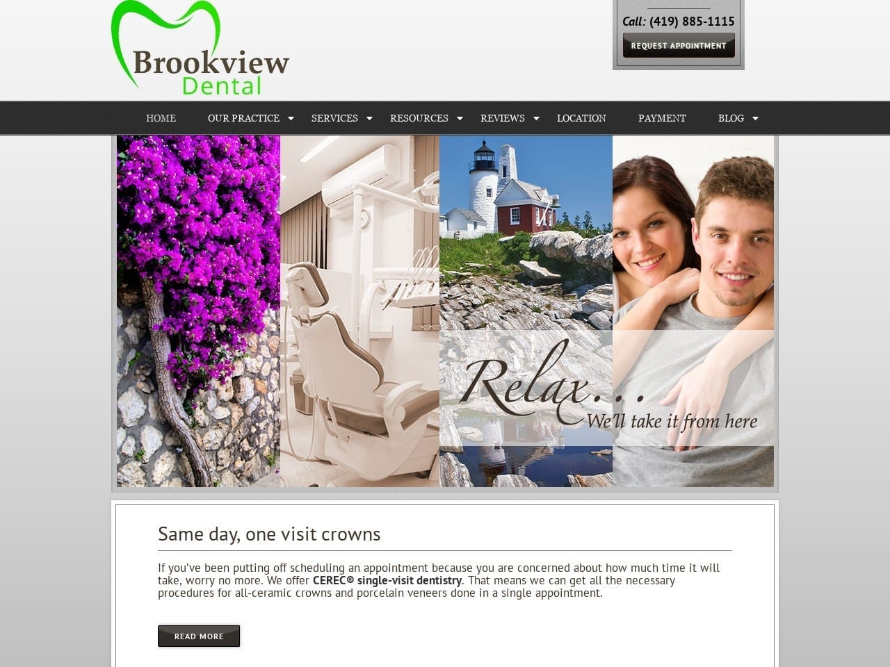 Brookview Dental Website Screenshot from brookviewdental.com