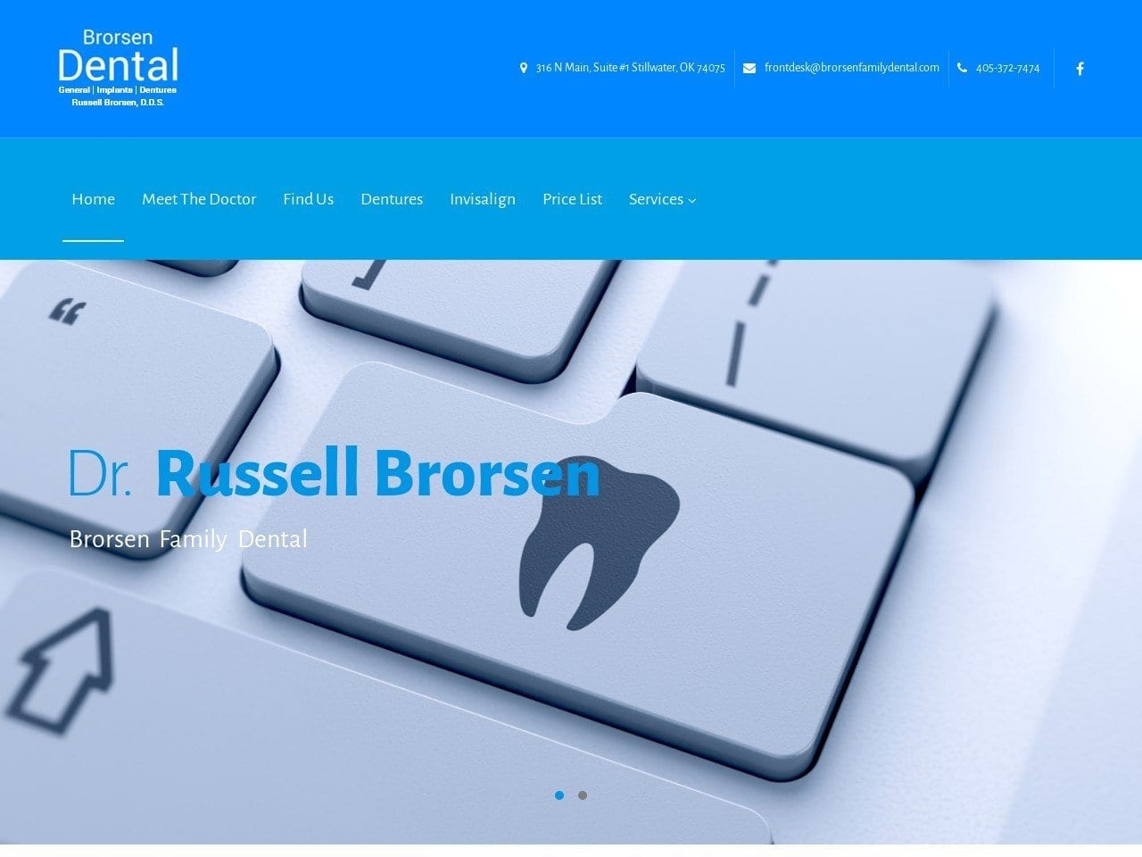 Brorsen Family Dental Website Screenshot from brorsenfamilydental.com