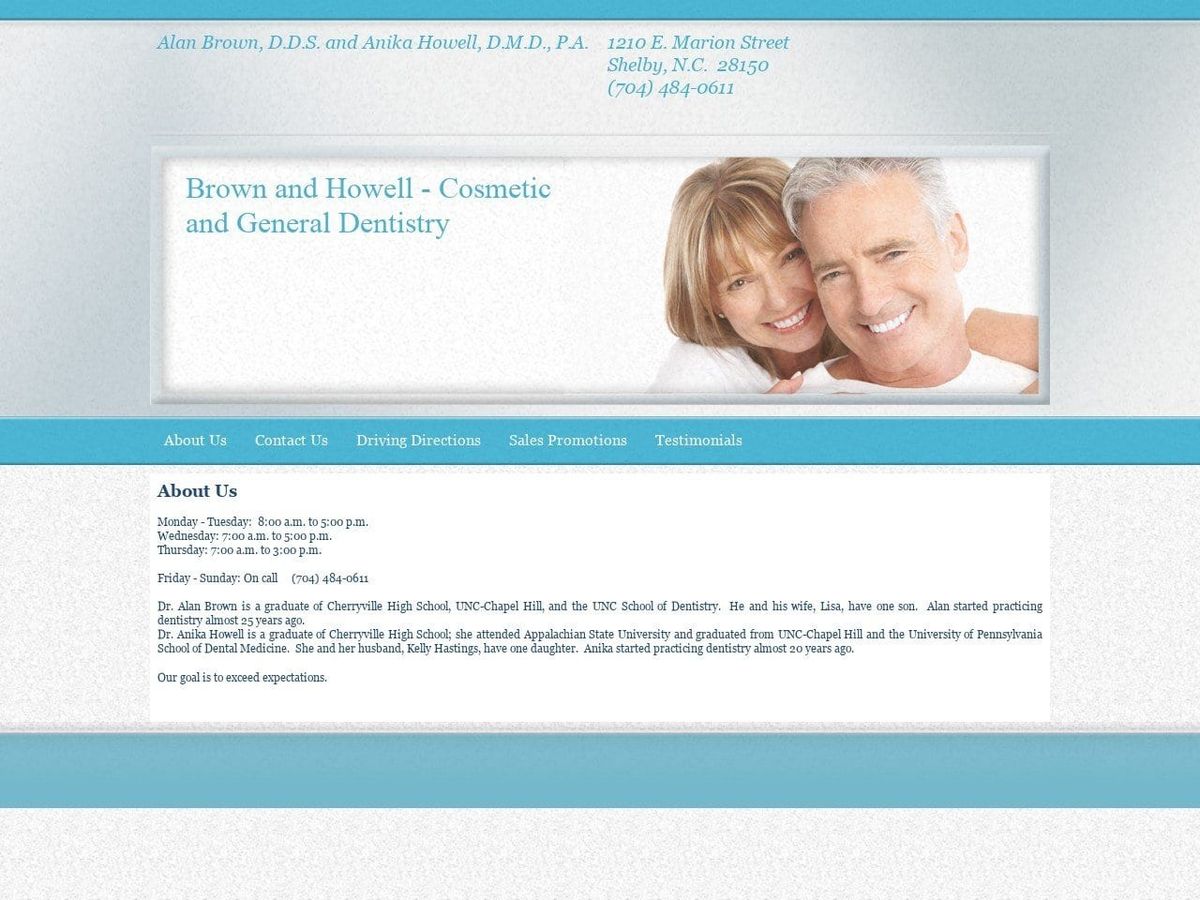 Brown Dentist Website Screenshot from brownandhowelldentistry.com