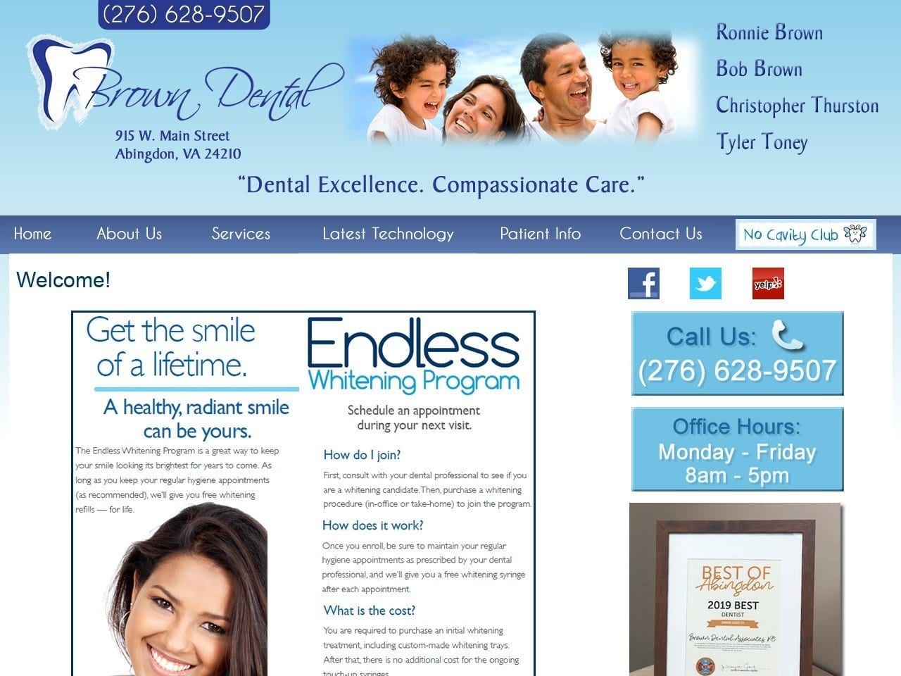 Dr. Ronnie L. Brown DDS Website Screenshot from browndentalassociates.com