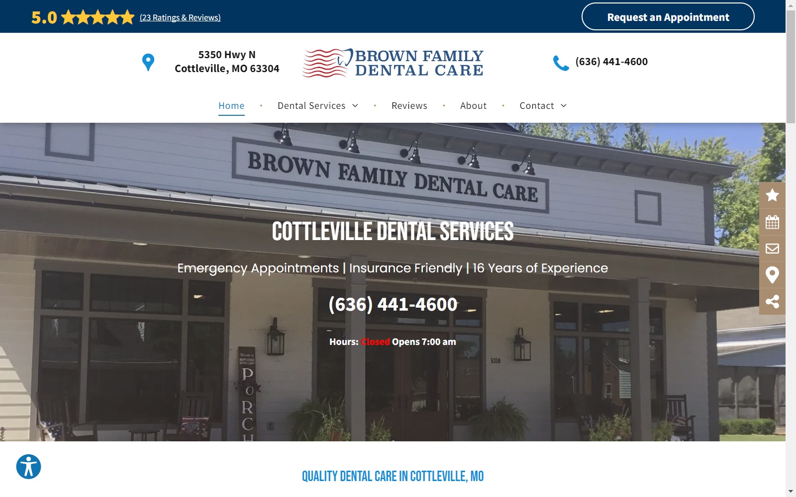 brownfamilydentalcare.com screenshot