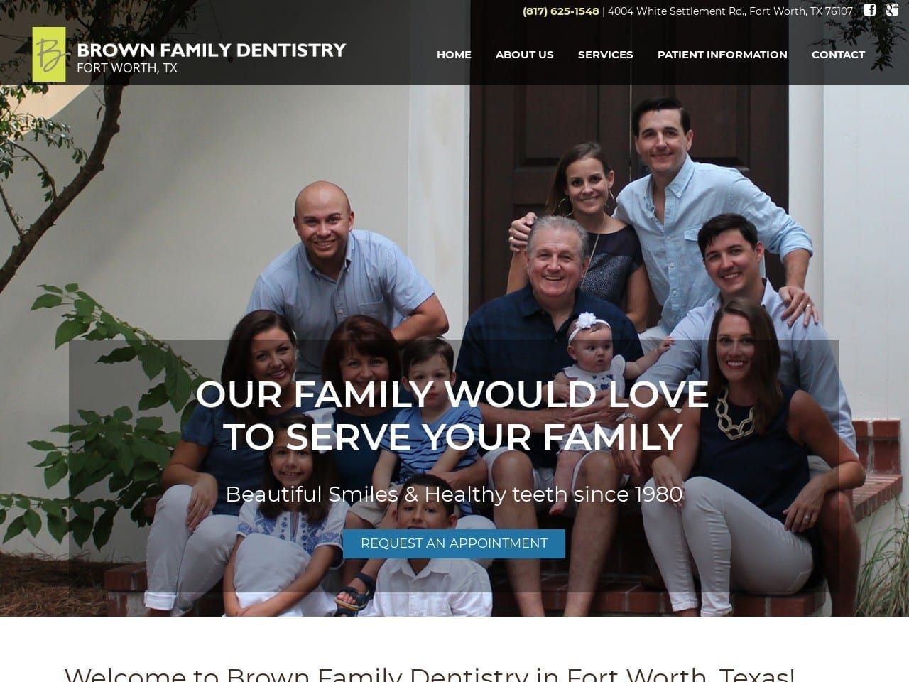 Brown Family Dentistry Website Screenshot from brownfd.com