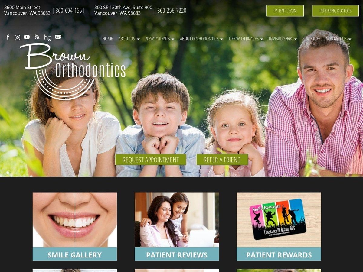 Constance M Brown DDS Orthodontics Exclusively Website Screenshot from brownorthodontics.com