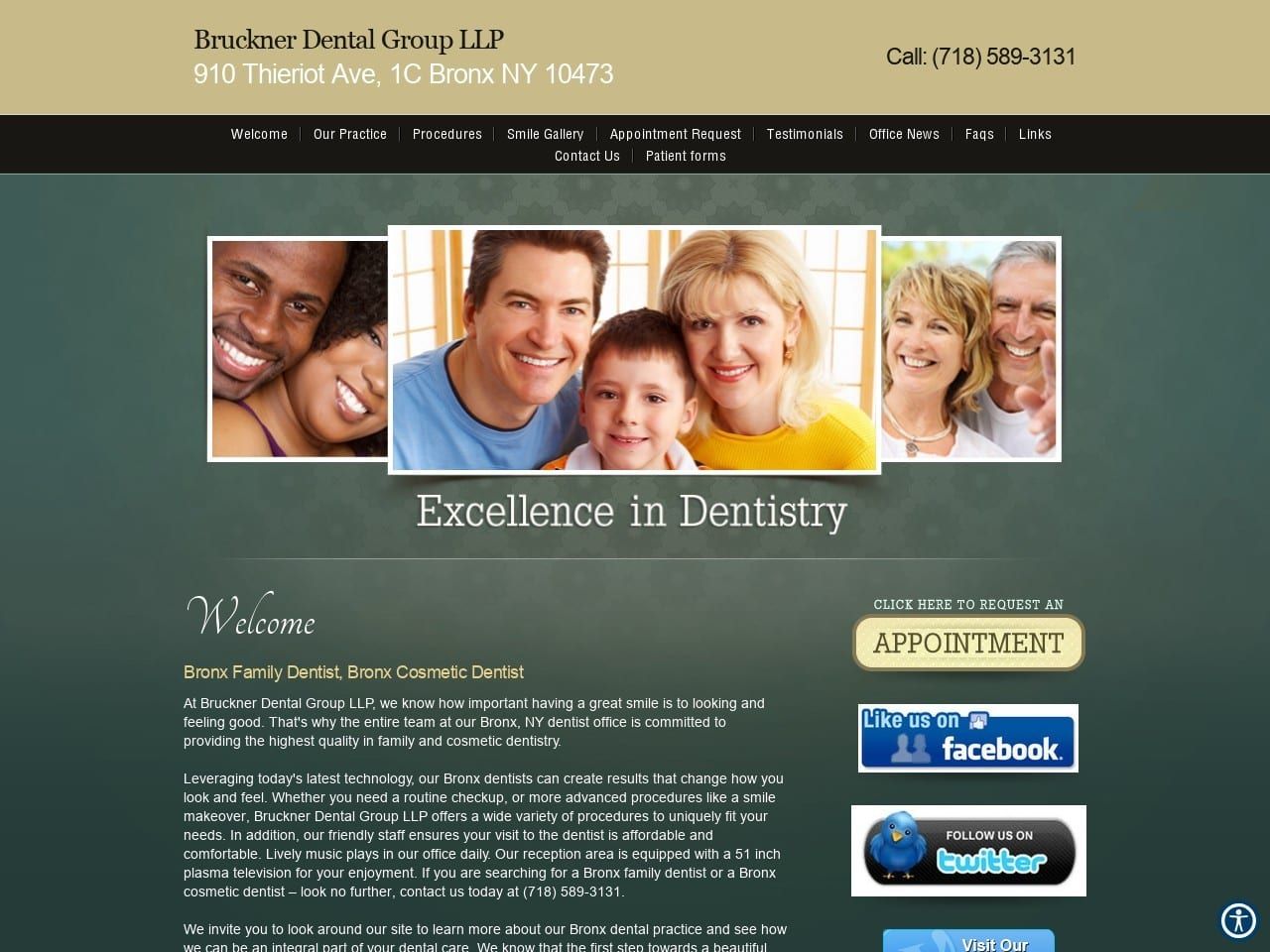 Bruckner Dental Website Screenshot from brucknerdental.com