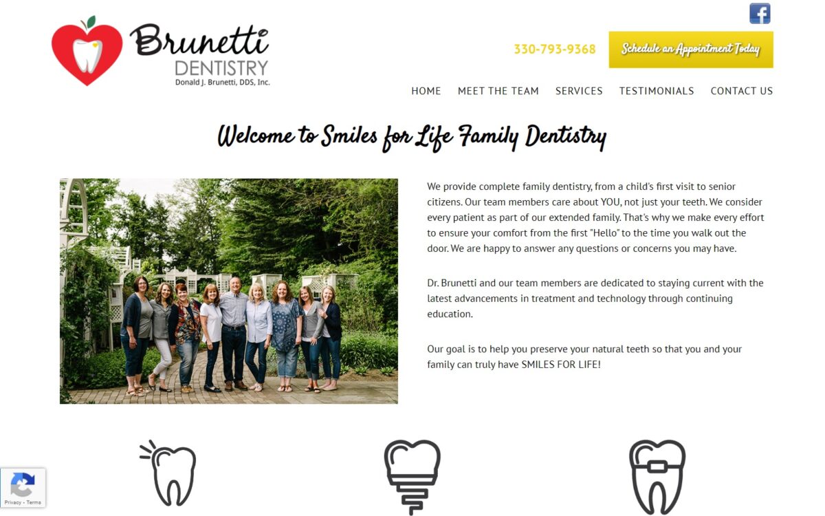 brunettidentistry.com screenshot