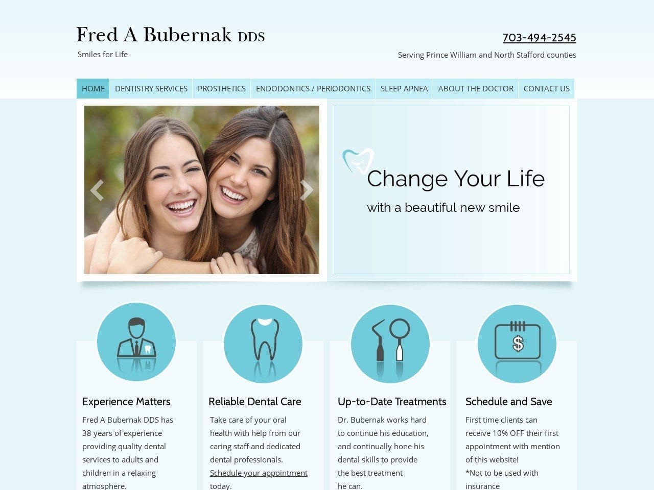 Bubernak Fred A DDS Website Screenshot from bubernakdental.com