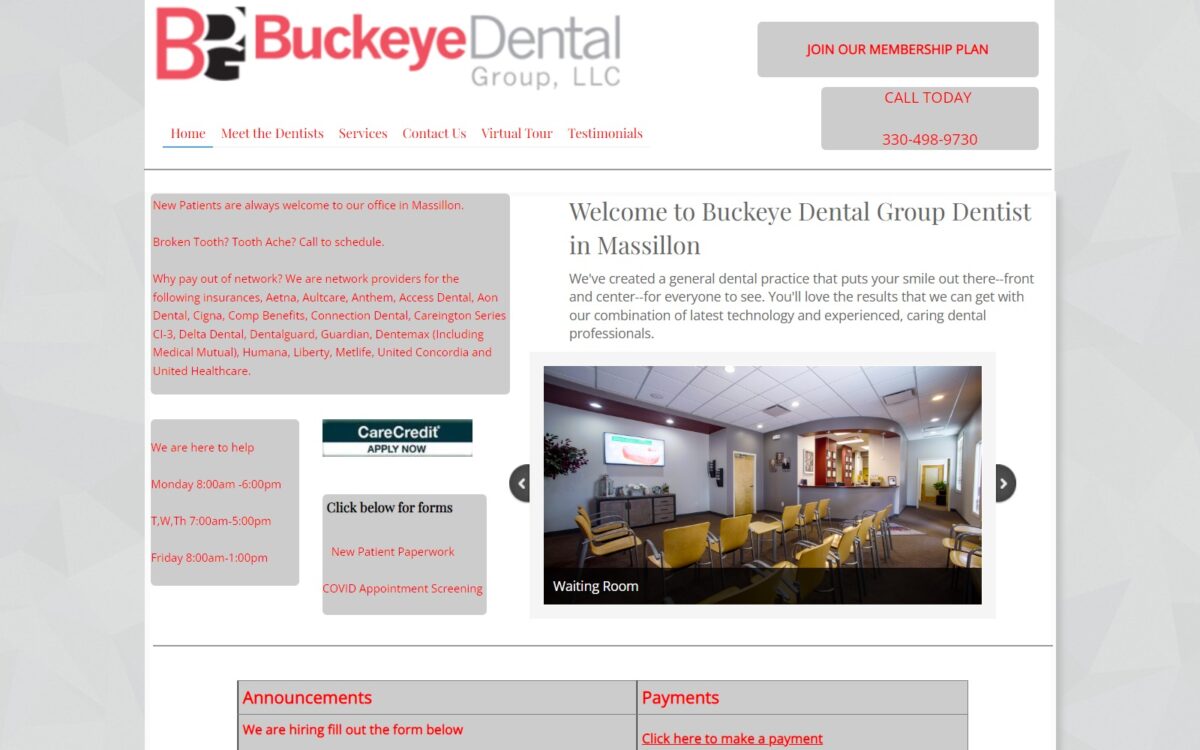 buckeyedentalgroup.com screenshot