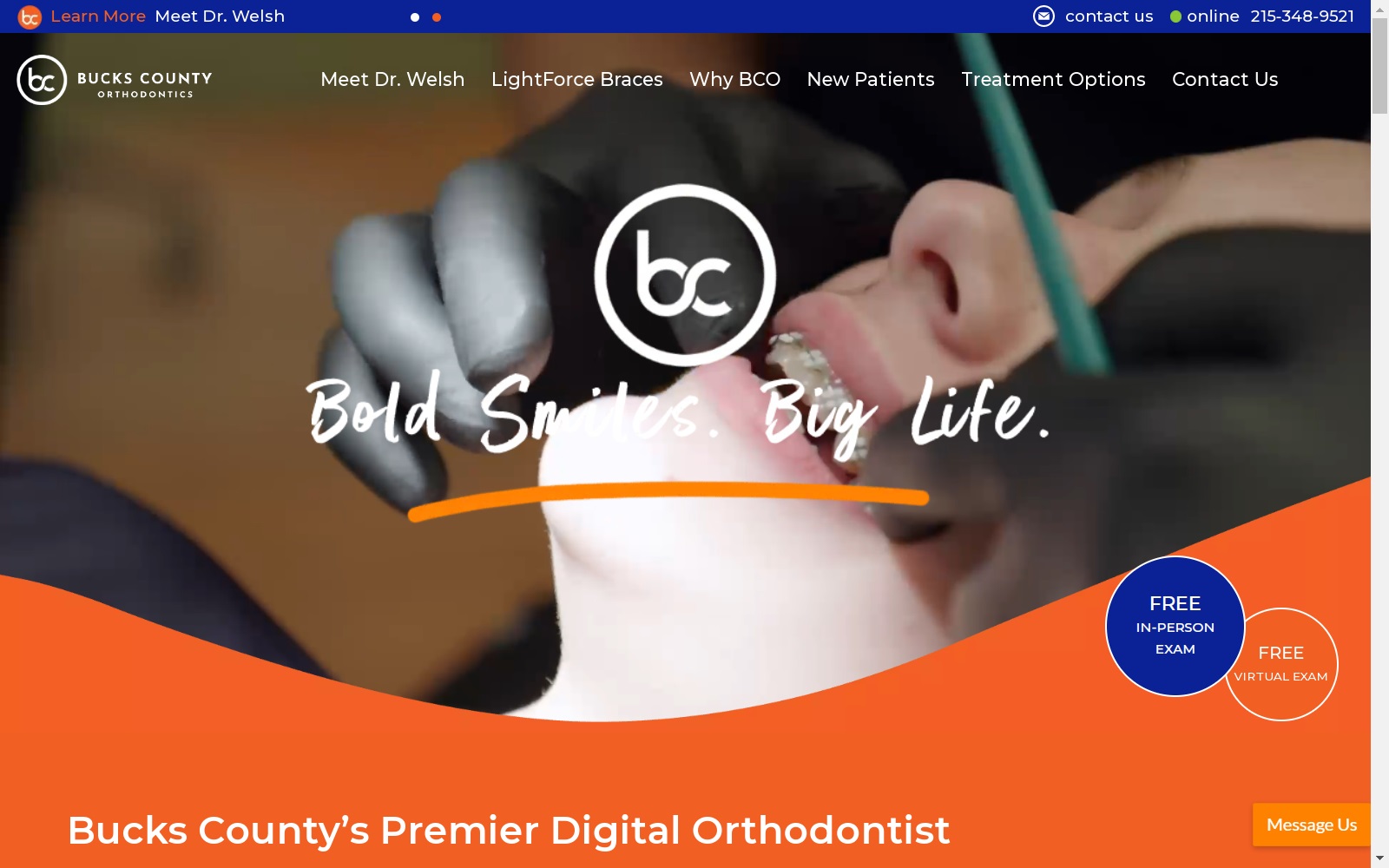 buckscountyorthodontics.com screenshot