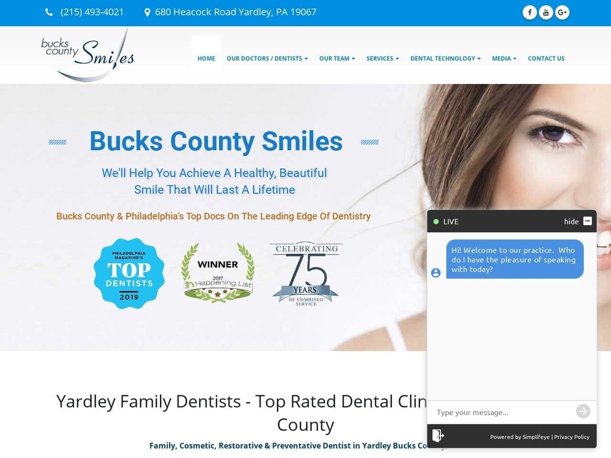 Dr. Howard C. Hopenwasser DMD Website Screenshot from buckscountysmiles.com