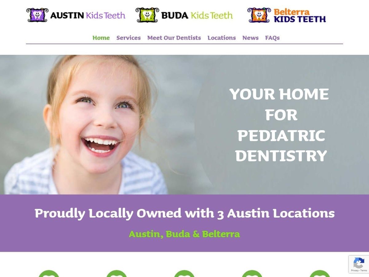 Pediatric Dental Website Screenshot from budakidsteeth.com