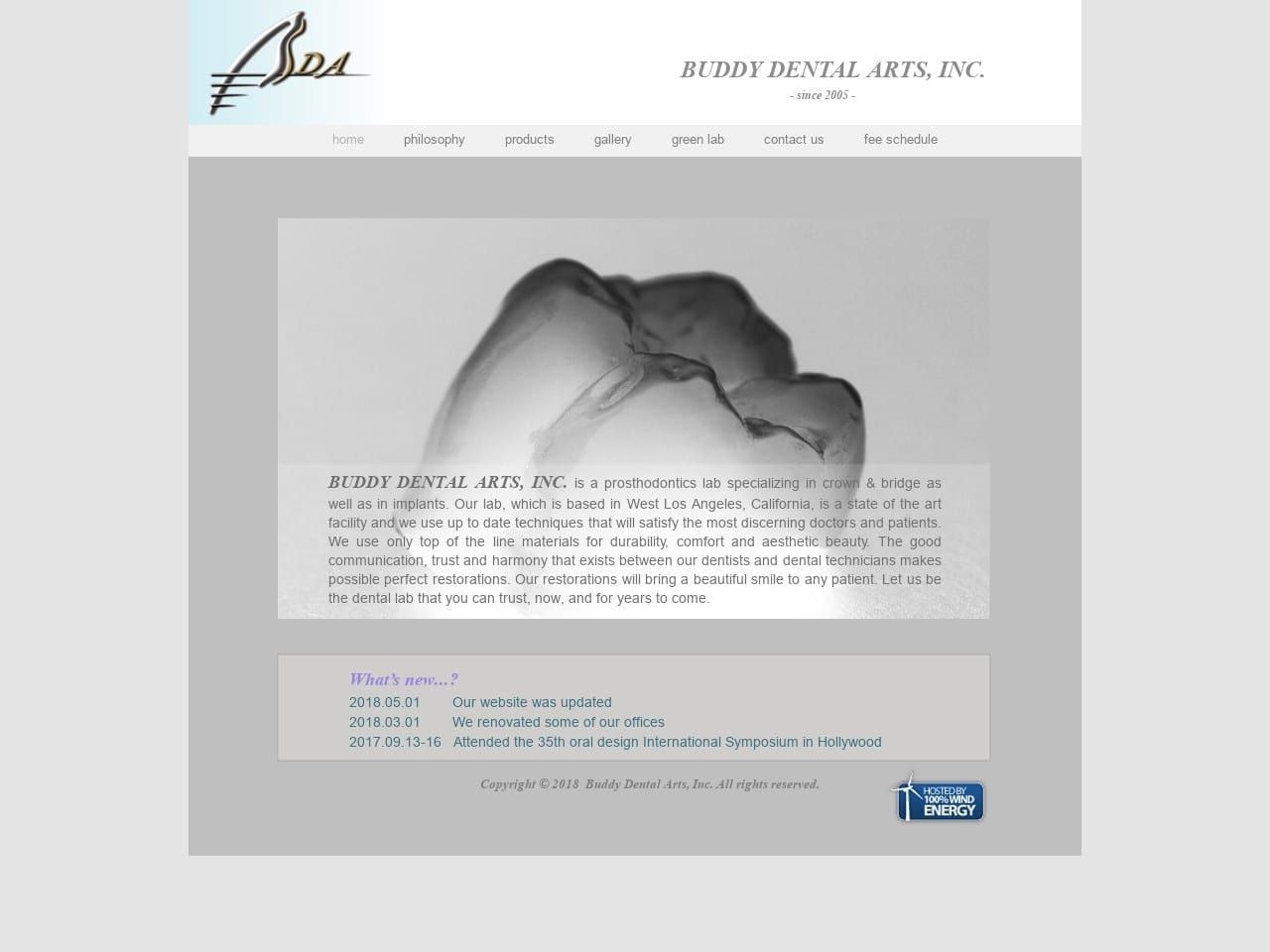 Buddy Dental Arts Inc. Website Screenshot from buddydentalarts.com