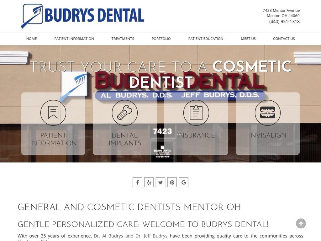 Budrys Dental Website Screenshot from budrysdental.com