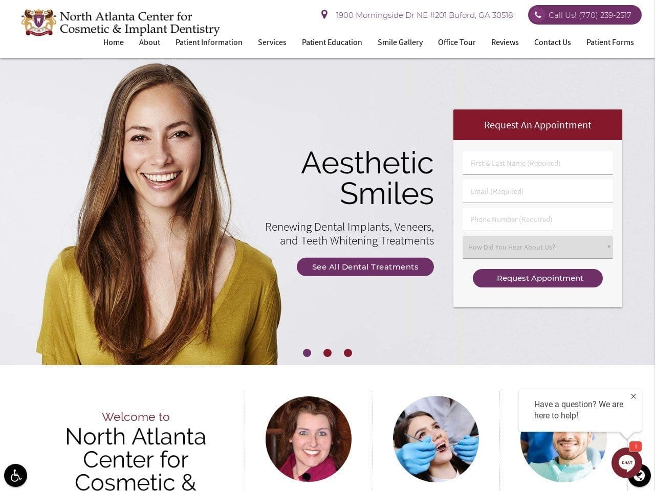 North Atlanta Center For Cosmetic & Implant Dentis Website Screenshot from buforddentist.com