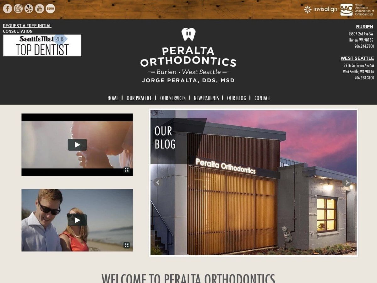 Orthodontics of Burien Jorge Peralta DDS PS Website Screenshot from burienortho.com