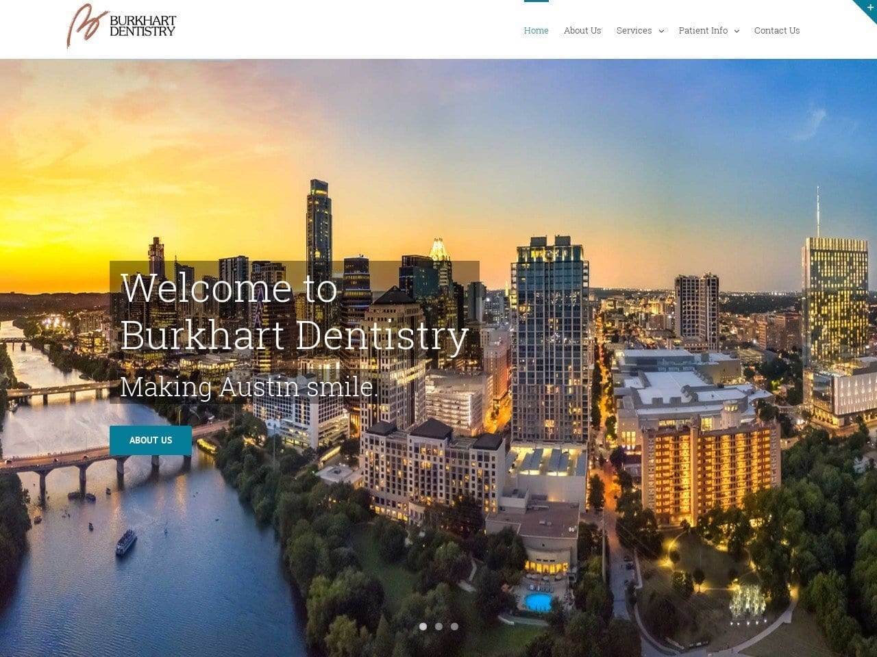 Burkhart Dentist Website Screenshot from burkhartdentistry.com